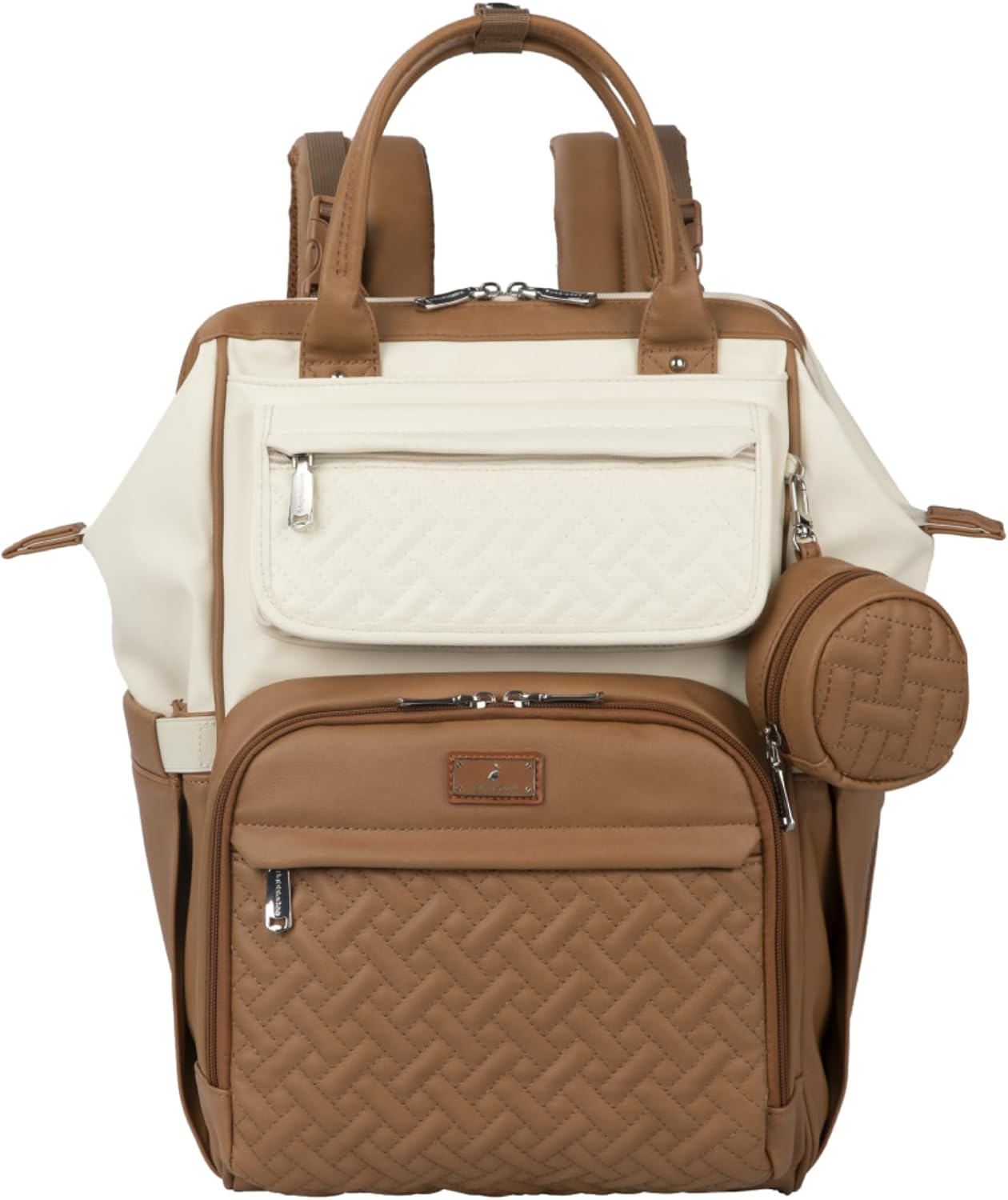 BabbleRoo Diaper Bag Backpack, Multifunction Nappy Changing Bag with Changing Pad, Stroller Straps & Pacifier Case