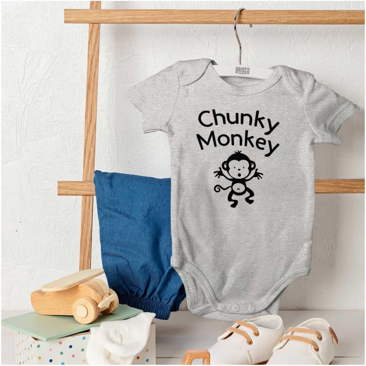 Brisco Brands Chunky Monkey Adorable Animal Babies Baby Romper Boys or Girls