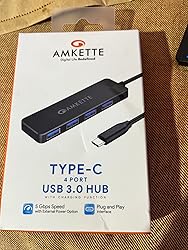 Amkette 4 Port Superspeed USB Hub 3.0 for PC/Laptops, Portable Data Hub ...
