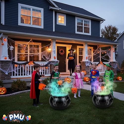 Miniatura 4 de PMU Caldero de Halloween mágico multicolor niebla nebulizador para atmósfera encantadora Mist Maker (3/pkg) Pkg/1