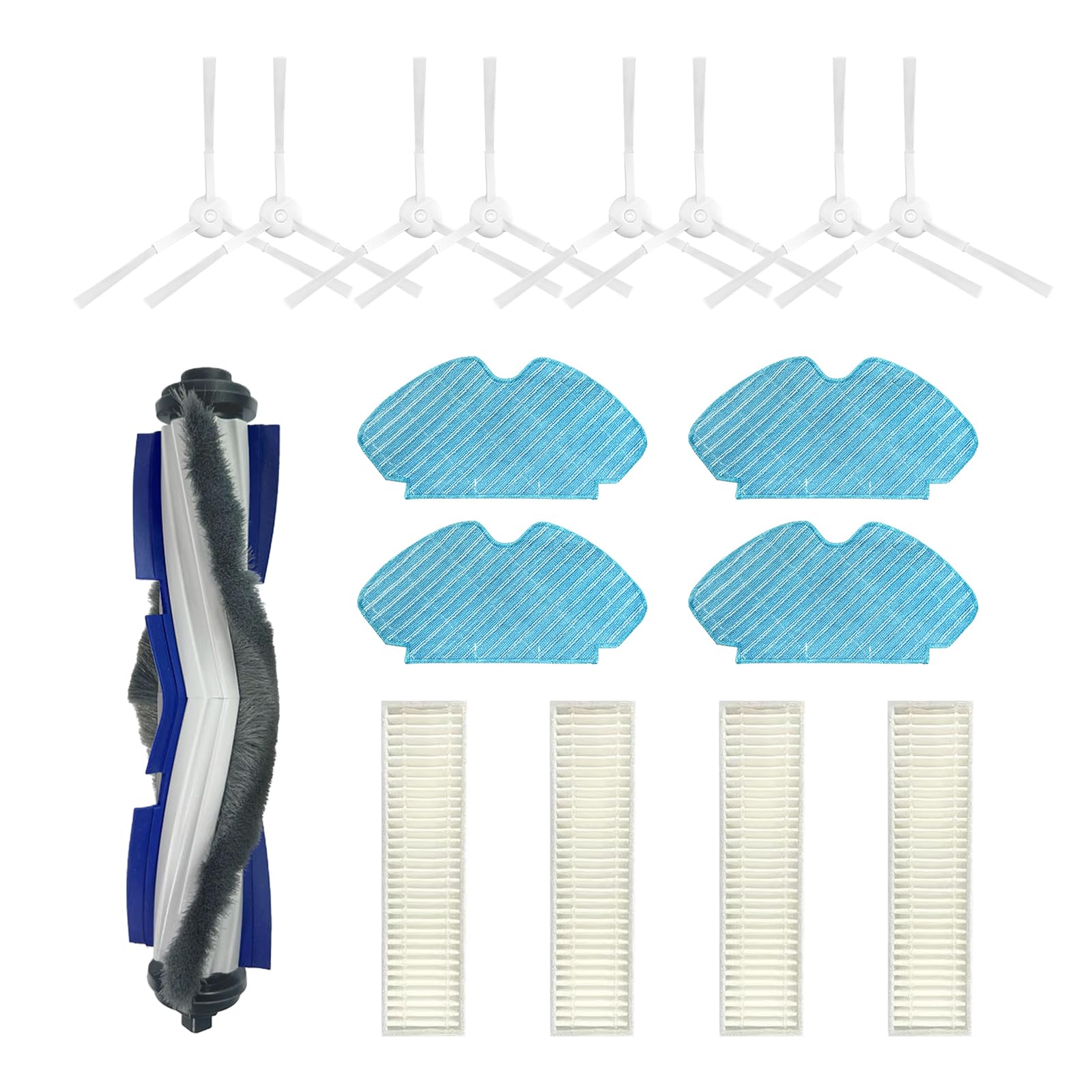 Kalttoy Robot Accessory Main Side Brush Hepa Filter Anti-Allergen Compatible for Serie 60 RG7447 Filter Set Edge Brush Kit Replacement Parts Collector Replacement Sweeper