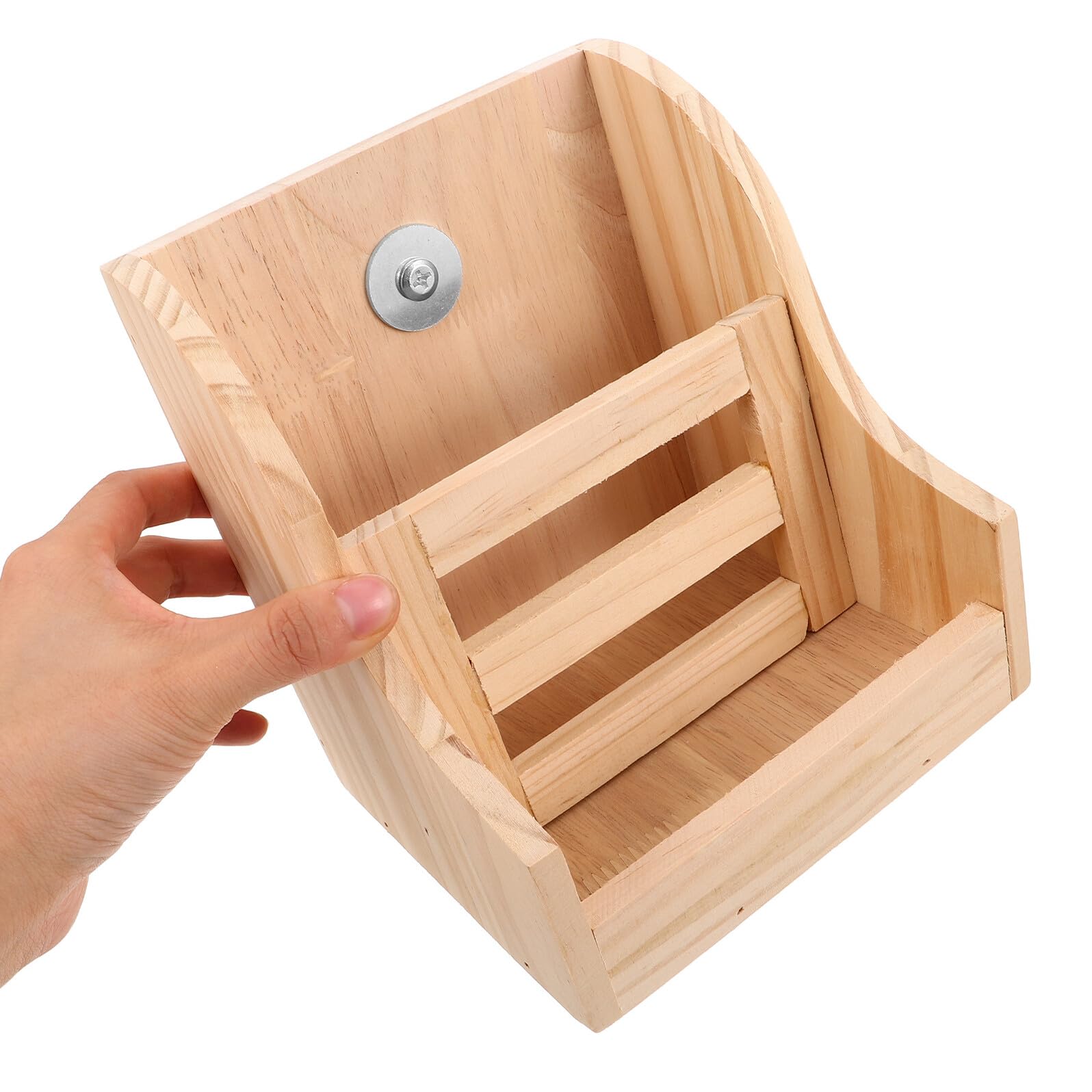 Holz Heuraufe mit Futternapf, 2-in-1 für Meerschweinchen | Chinchilla Geeignet, Integriertes Design, Einfache Montage, Strukturierte Form, Kompakt für Kleintiere