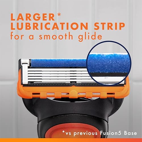 Miniatura 6 de Gillette Maquinillas de afeitar Fusion5 para hombres, 1 maquinilla de afeitar, 4 recambios de cuchilla, Lubrastrip para un afeitado más cómodo