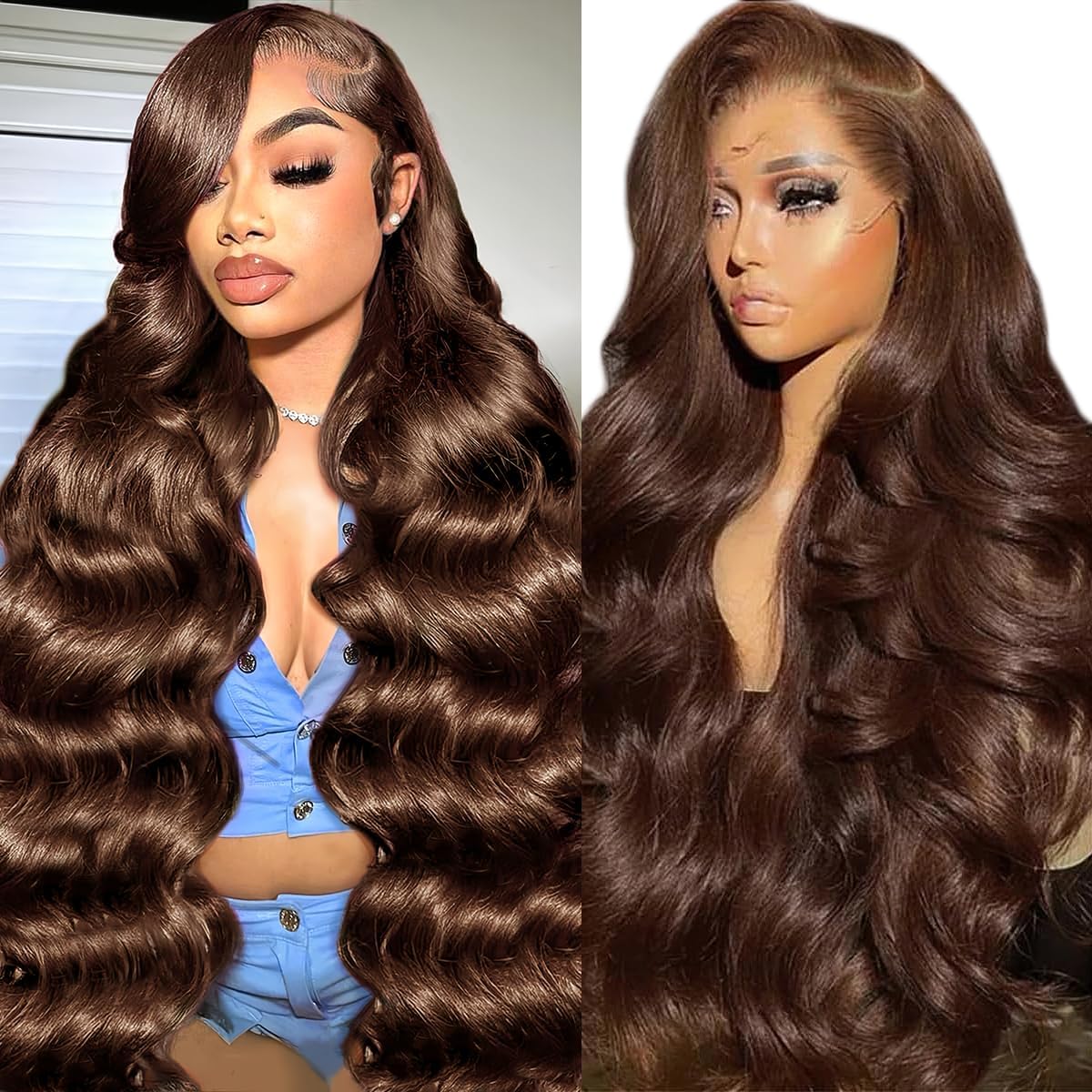 Amazon.com : GOLFMAX Chocolate Brown Lace Front Wig 13X6 Lace
