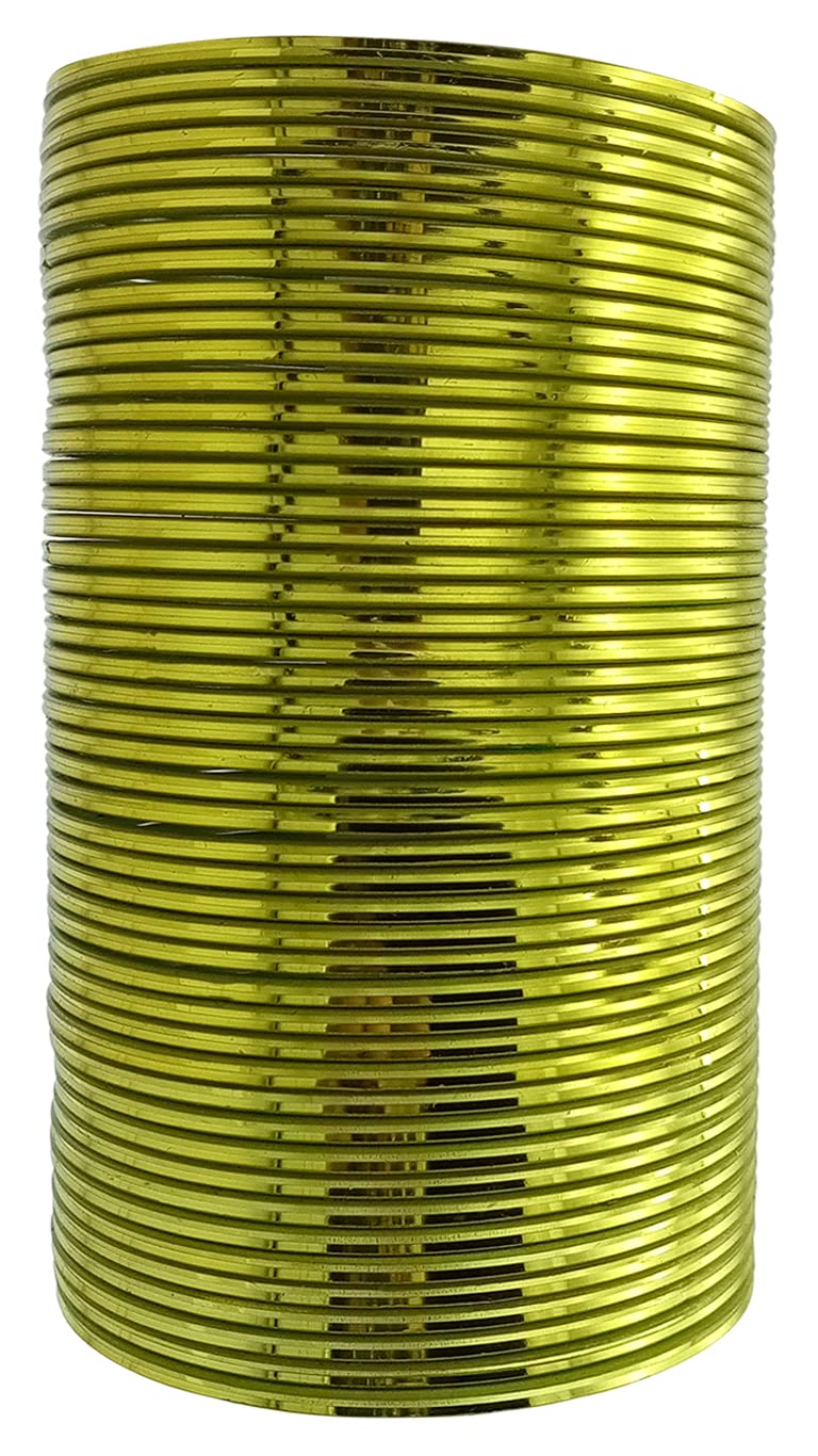 The Golden Cascade Mehndi Color Glossy Bangles | Metal Chudi for Women | Plain Shining Chudiyan Girls | Bangles for Wedding Occasion (Pack of 24) (Mehndi, Extra Large 2-10) (B0C1CHLKTJ) Amazon Price History, Amazon Price Tracker