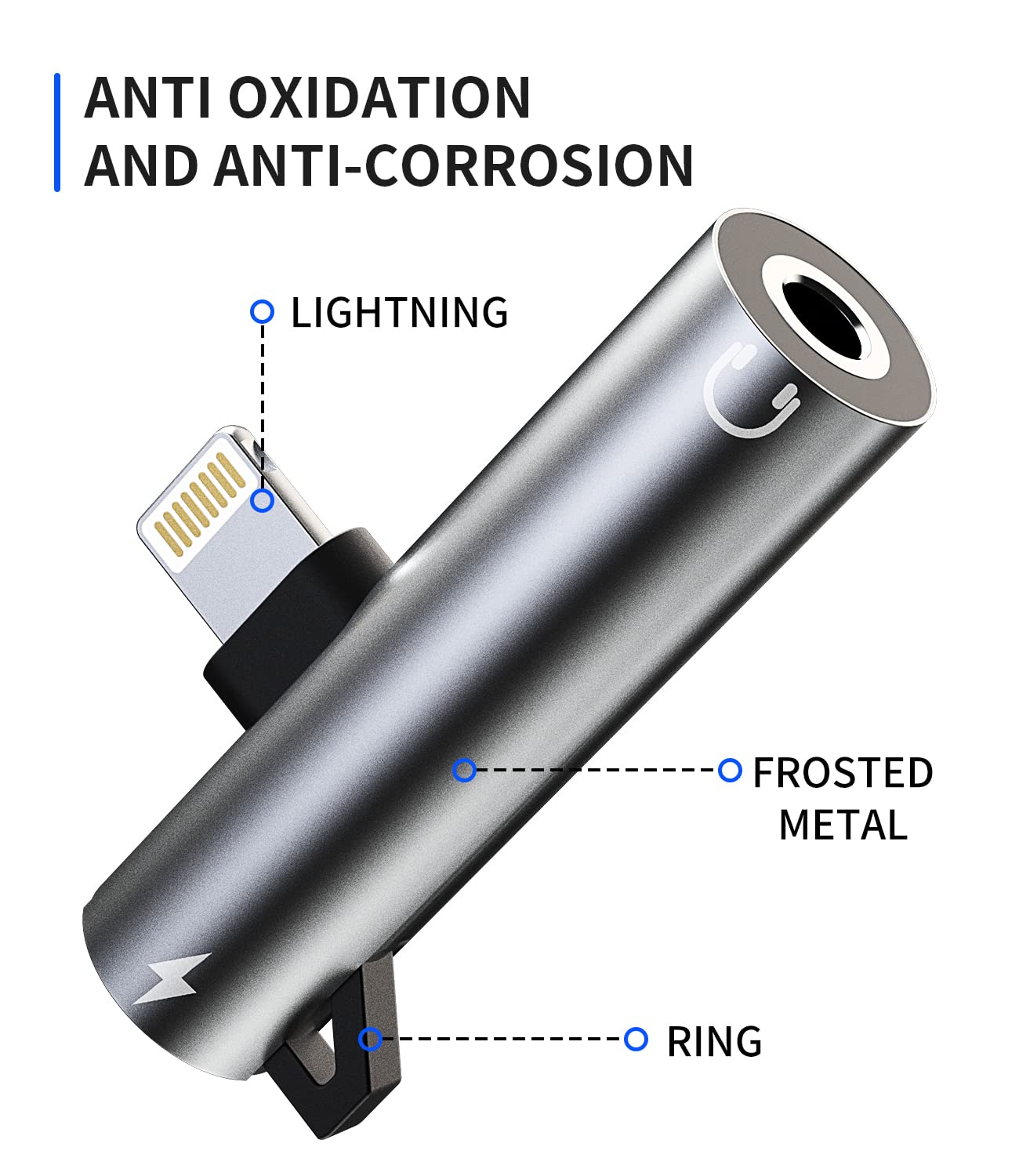Gaef Adattatore Lightning A Jack 3,5 Mm 2 In 1 Con Ricarica (2 Pezzi, MFi Certificato) Per IPhone E IPad, Splitter Audio E Carica