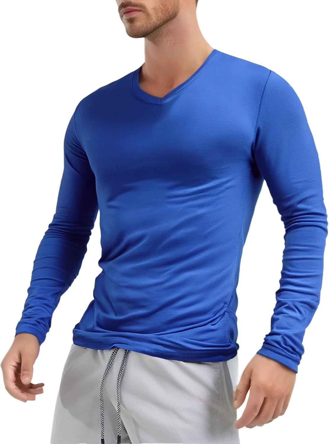 YiZYiF Mens Casual Long Sleeve Solid Color Tees Tops Warm Undershirt Warm Slim Fit T-Shirt