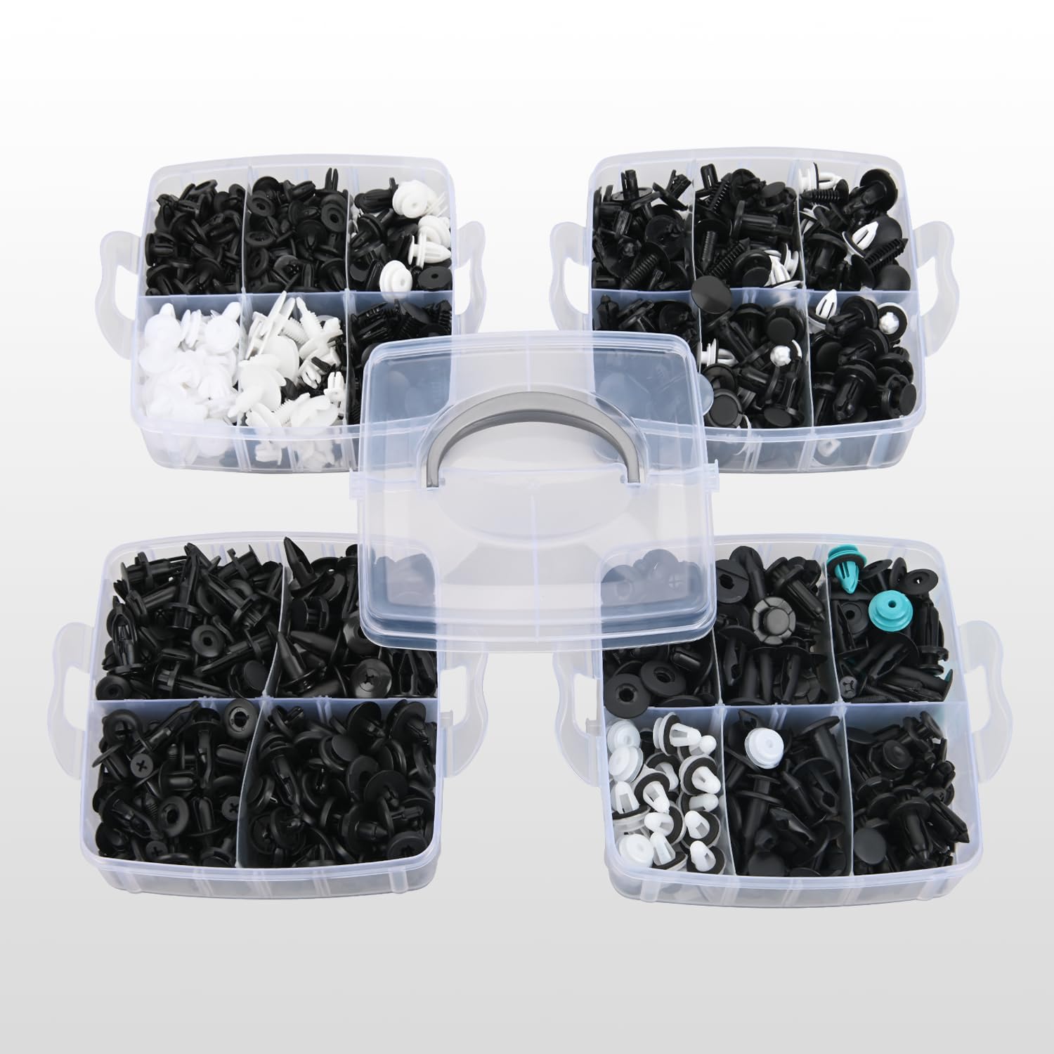 Nilight 1115-teiliges Auto-Halterungs-Clips, Auto-Befestigungs-Set, 32 gängige Größen, Nylon, Stoßstangen-Nieten mit 5 Befestigungselementen, Entferner, 10 Kabelbinder für Toyota GM, Ford, Honda,