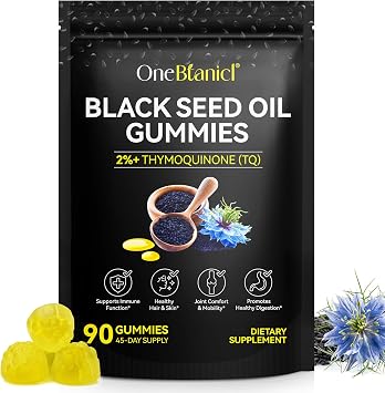 Black Seed Oil Gummies 90ct 100% Blackseed Oil, 2.5X Per BSO Gummy for Beauty Immune & Overall Wellness Support -Super antioxidant for Immune Support, Joints, Digestion, Hair & Skin - 90 Gummies