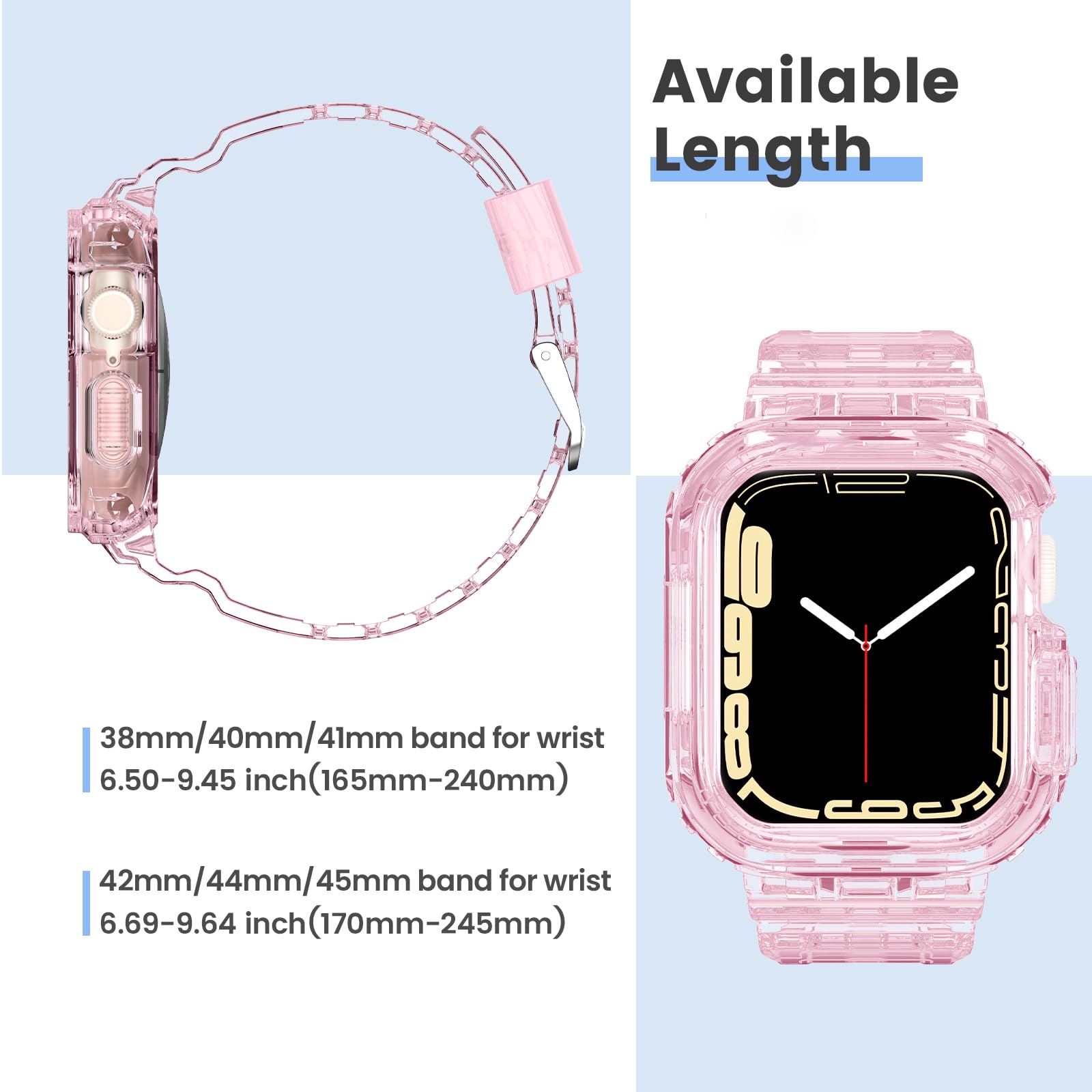 Tensea for Apple Watch Band 38mm 40mm 41mm 42mm 44mm 45mm 49mm for Women Men, Cute Soft Sport Strap with Bumper Case, Cool Wristband Accessories for iWatch Ultra SE2 Series 9 8 7 SE 6 5 4 3 2 1