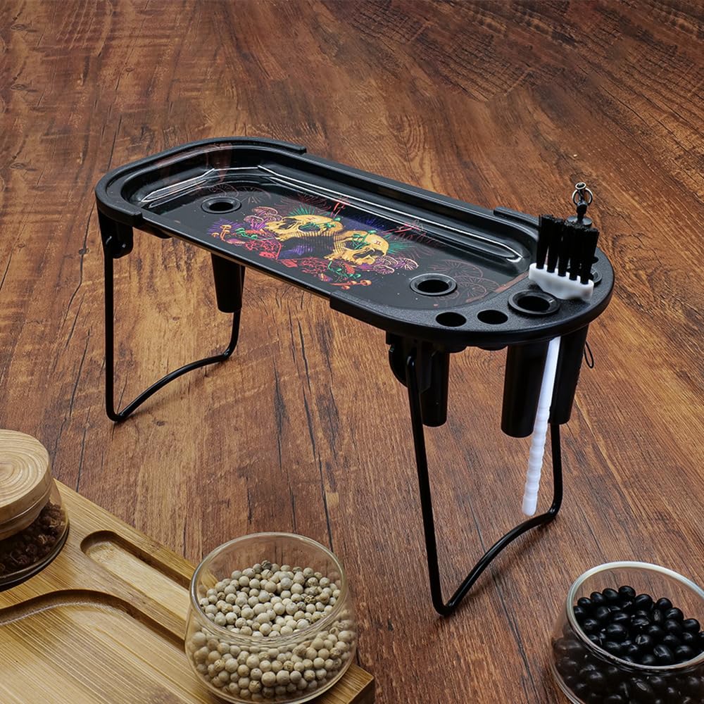 Metal Tray, 8.5 x 3.8 inches Can Be Foldable Plates with Loader and Machine, Be Used for King Size and 1 1/4 Size Paper (Black and Yellow)