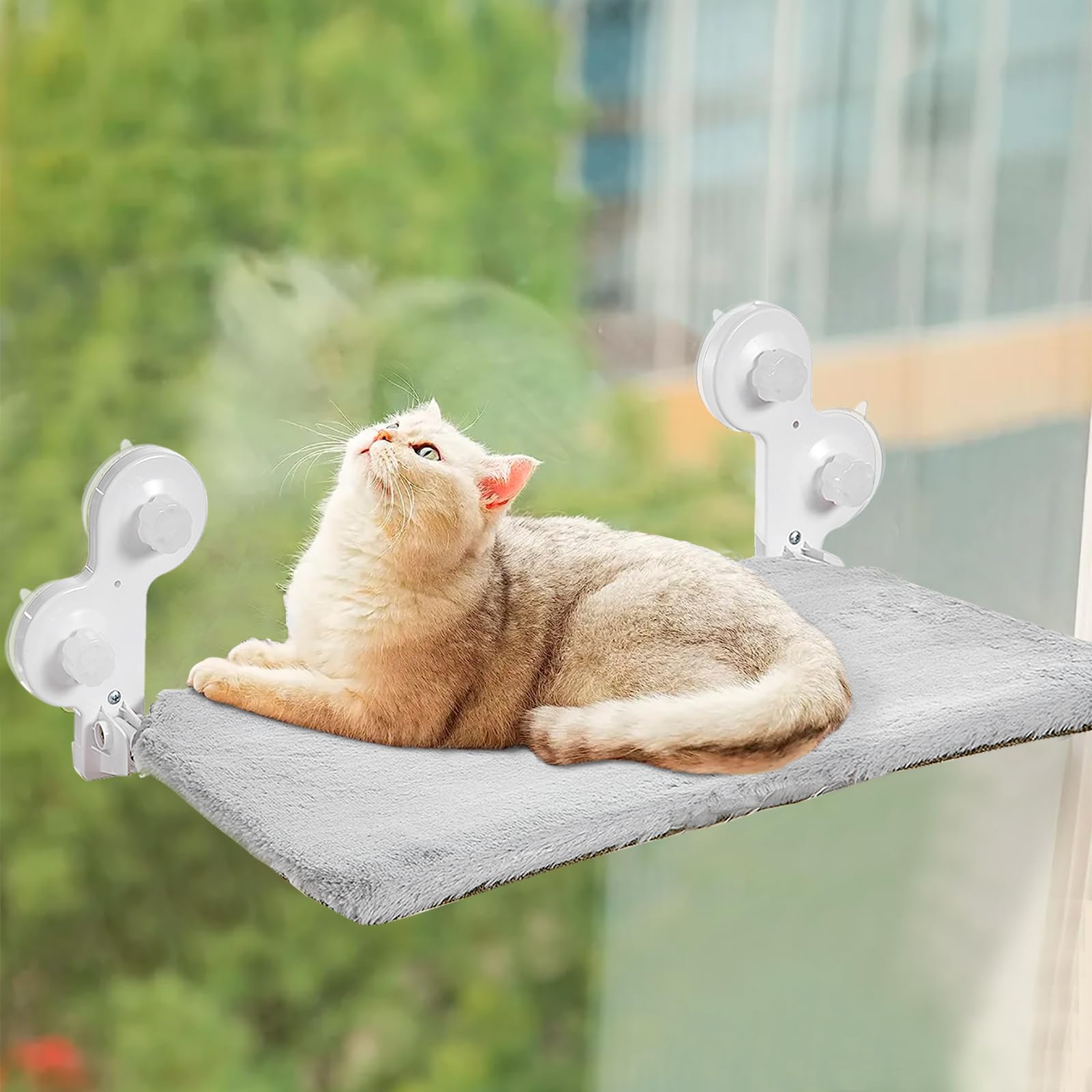 Suyfhdc Cat Window Perch,Foldable Cordless Cat Hammock,Cat Bed for