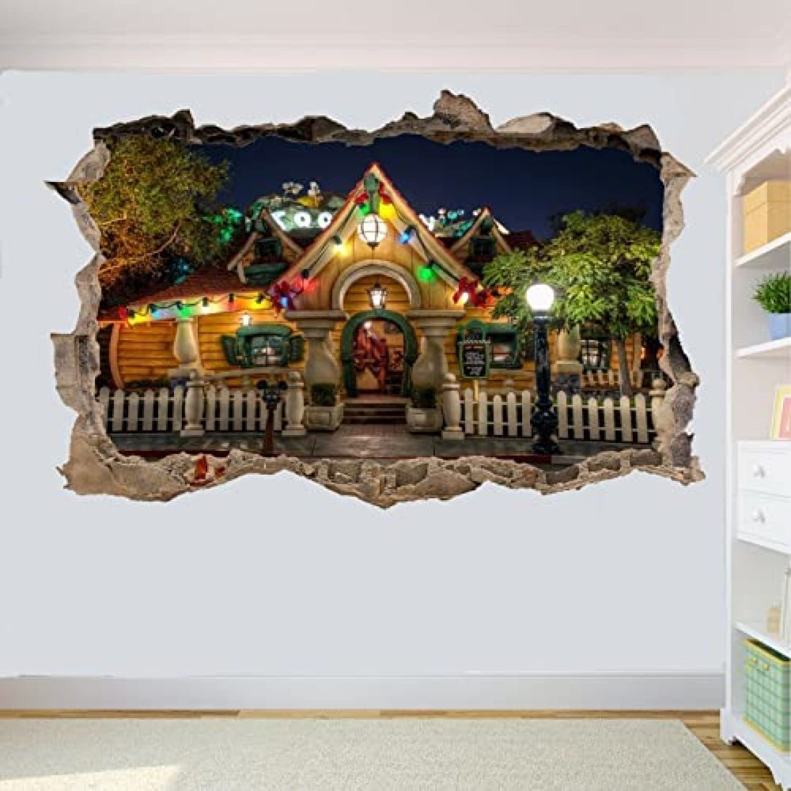 Sticker mural 3D Autocollant mural de parc à thème 3D Art Decal Mural Room Office Decor 70x110cm