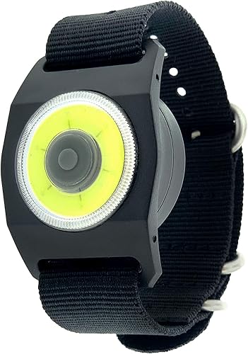 Sun Company WrisTorch - Linterna COB de muñeca con correa táctica Zulu Luz LED manos libres para camping, senderismo, mejoras para el hogar Luz de