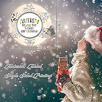 Vista 2 de Adornos para árbol de Navidad con autismo que ve el mundo diferente, rompecabezas para autismo, decoración de árbol de Navidad, recuerdo, conciencia