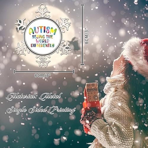 Miniatura 2 de Adornos para árbol de Navidad con autismo que ve el mundo diferente, rompecabezas para autismo, decoración de árbol de Navidad, recuerdo, conciencia