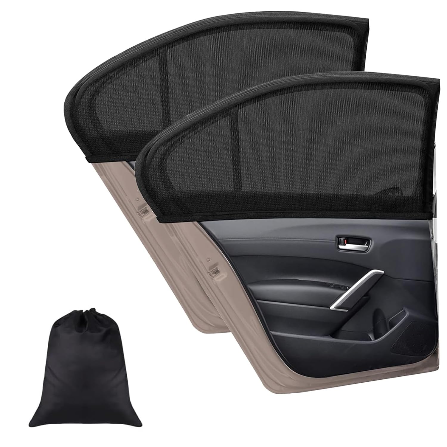 Funmo Parasol para coche y bebé, 2 unidades, protección solar, protección UV, para el 95 % de los coches, coches grandes, SUV