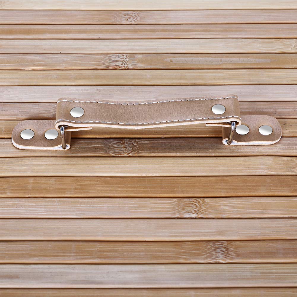 Bakaji Cesto Biancheria Sporca Portabiancheria Casa in Legno di Bambù e Tessuto Contenitore Pieghevole Salvaspazio con Coperchio e Manici Capacità 70lt Dimensione 40 x 30 x 60 cm (Naturale)