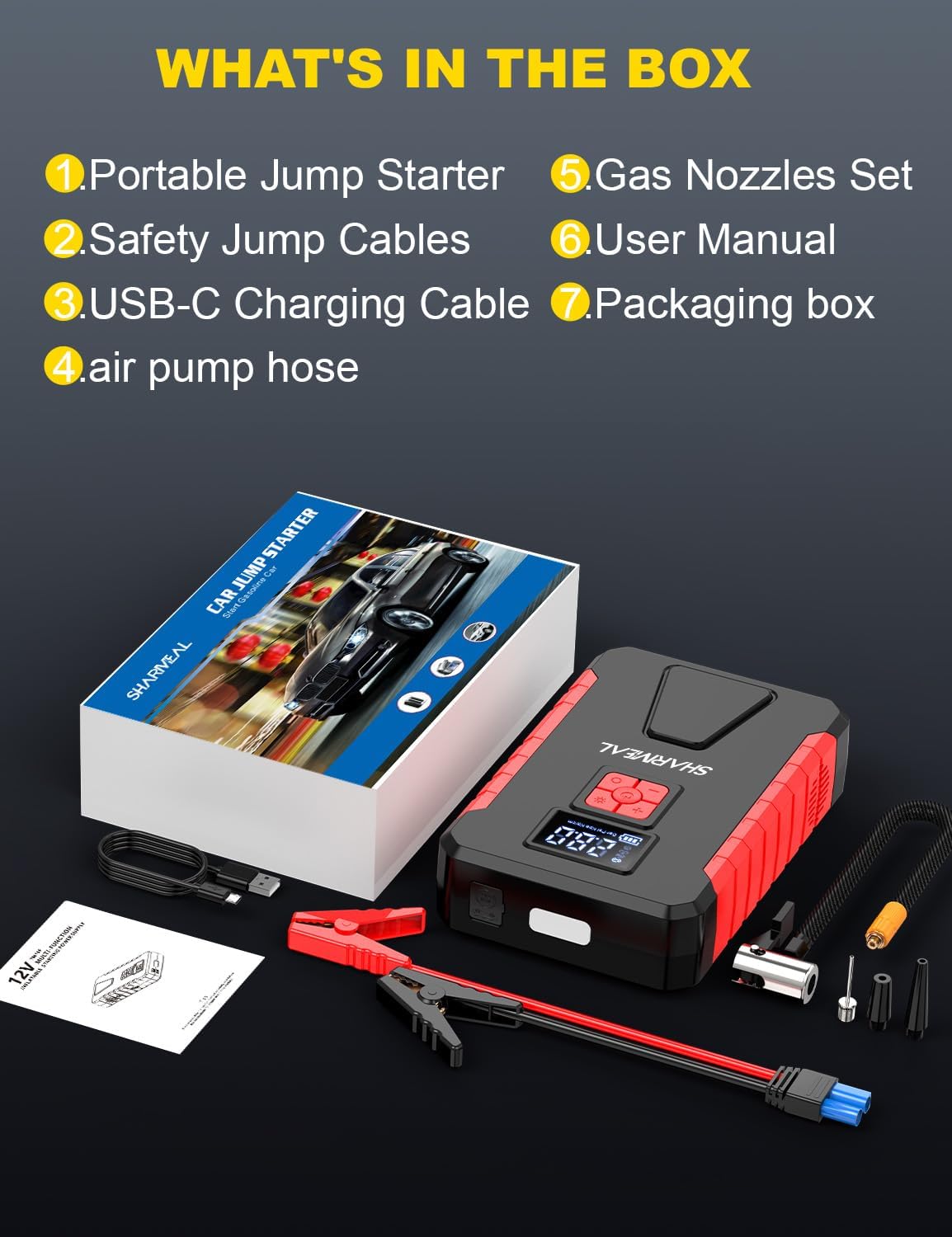 TM16F 10000A Battery Charger, LED Light, tire Pump