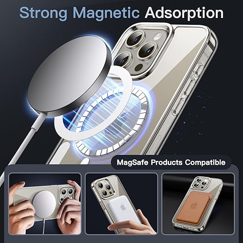 Miniatura 3 de JETech Funda magnética para iPhone 15 Pro Max de 6.7 pulgadas, compatible con carga inalámbrica MagSafe, a prueba de golpes, parte trasera
