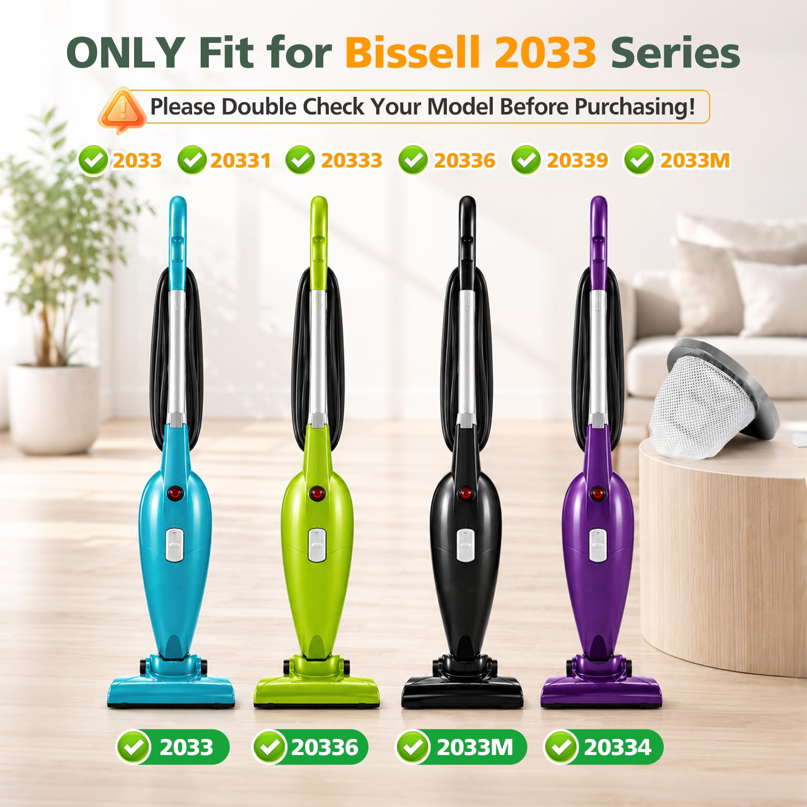 Bissell 2033 Filter Replacement - 6 Pack -3 Bissell 2033 Filter Replacement - 6 Pack -3