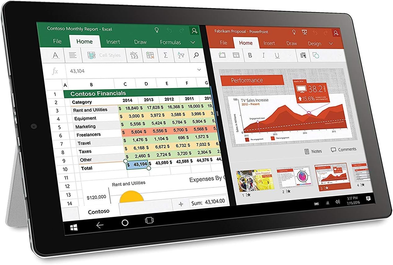 RCA Cambio 10.1" 2 in 1 32GB Tablet with Windows 10, Intel Atom Z8350 2GB RAM, Includes Keyboard