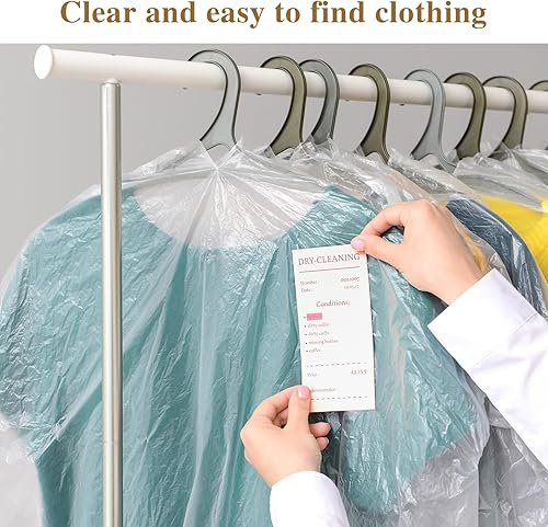 Miniatura 5 de Paquete de 30 fundas de vestir transparentes para colgar bolsas de plástico para ropa de 23.6 x 51.2 pulgadas, bolsas transparentes de limpieza en
