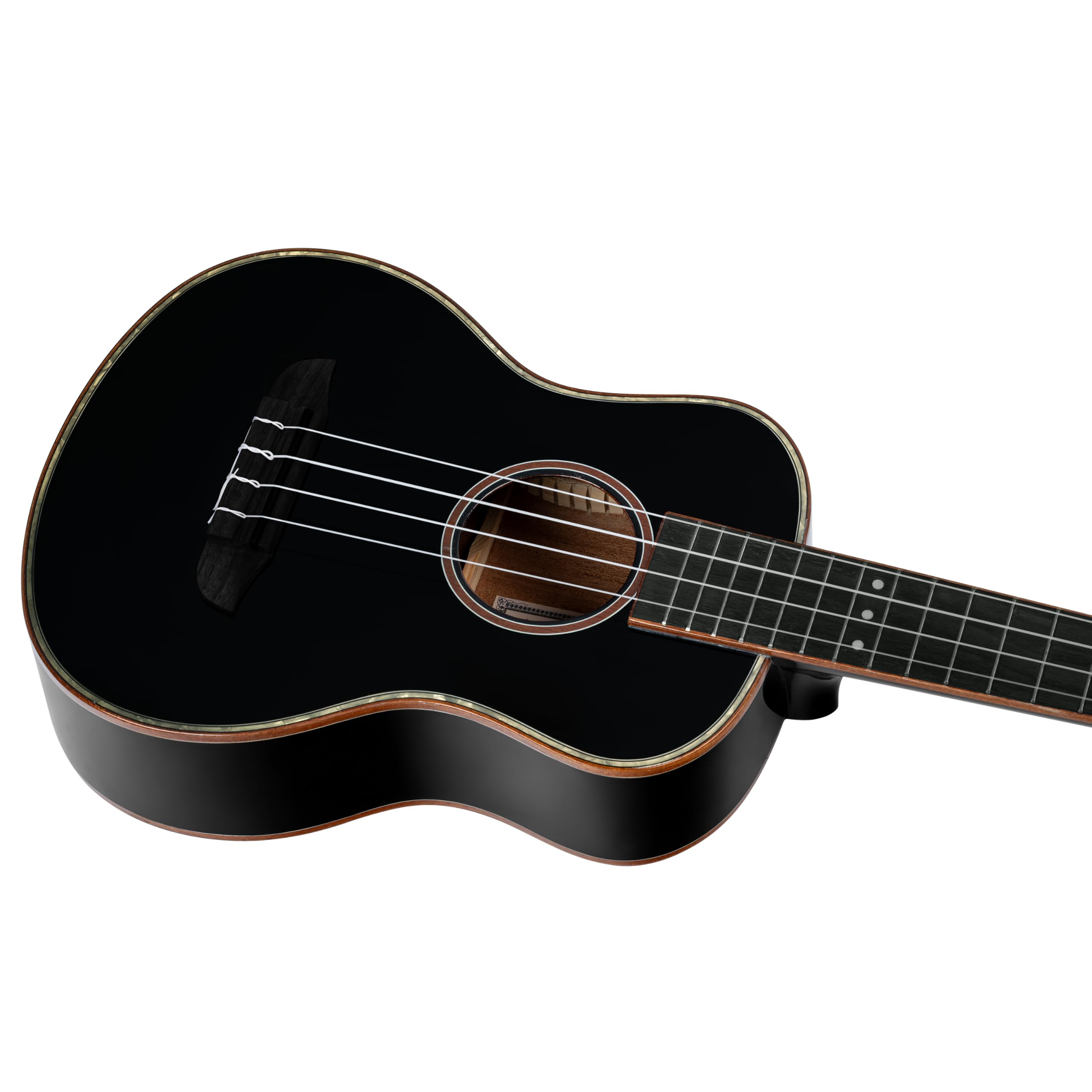 Ortega Guitars Ukelele Tenor negro - Serie Onyx - incluye Gig Bag Deluxe - abeto/caoba (RUOX-TE)