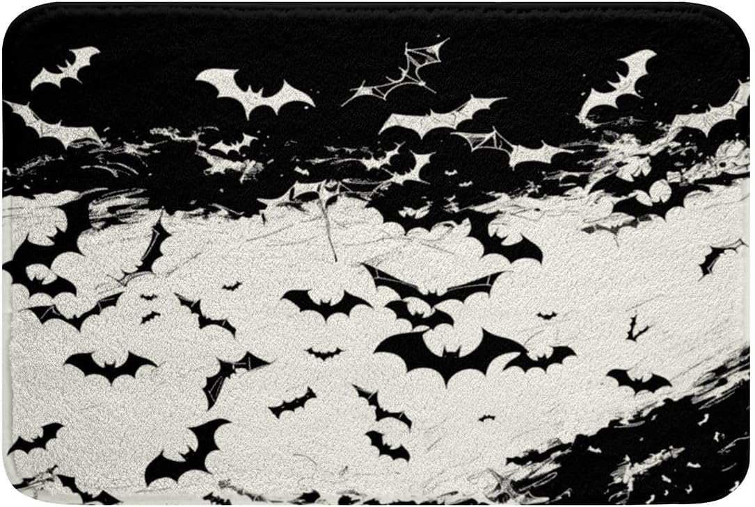 40Cmx60Cm Bath Mat Bats Pattern Door Mat Mud Resistant Door Matt Indoor Durable Outdoor Mat For Office Patio Garden