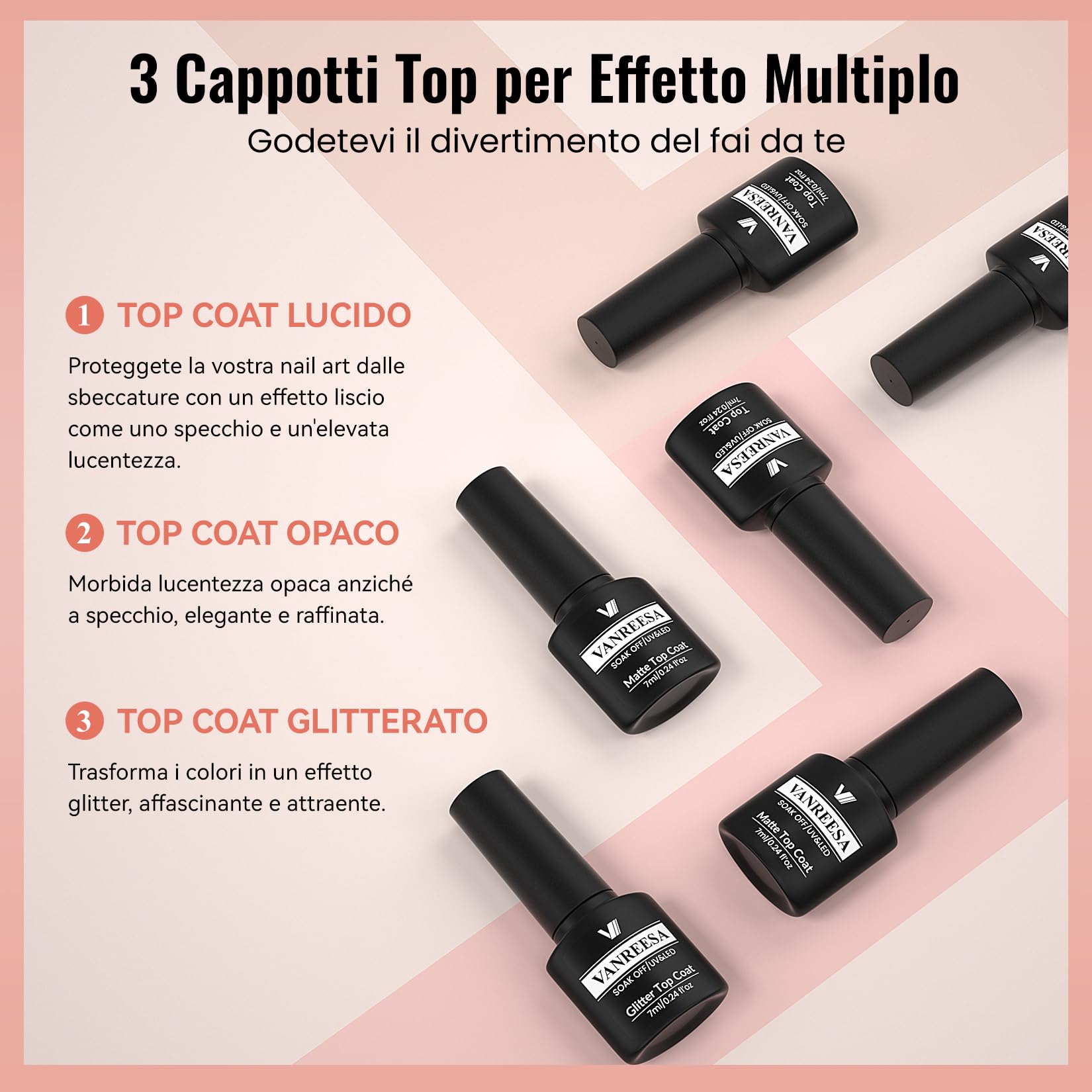 VANREESA 55 Colori Kit Semipermanente Unghie, 77PZ Kit Unghie Gel Completo con Top Base Opaco Brillantini Coat e Lampada UV Led Unghie 48W e Strumenti per Manicure, Set Manicure per Principianti