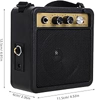 Vista 2 de Mini amplificador de guitarra eléctrica, amplificador de bajo pequeño, altavoz portátil para práctica y rendimiento con adaptador de cable de audio