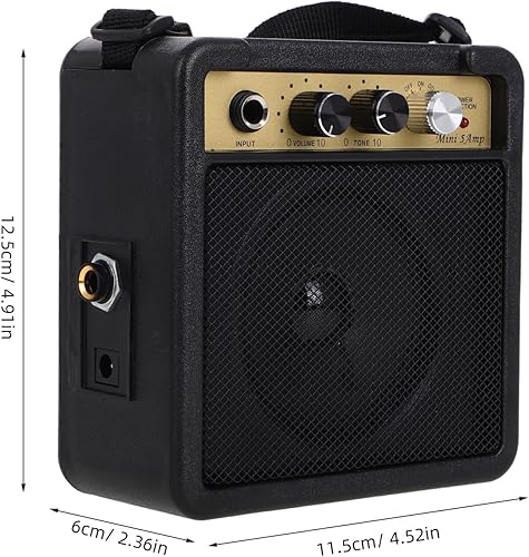 Miniatura 2 de Mini amplificador de guitarra eléctrica, amplificador de bajo pequeño, altavoz portátil para práctica y rendimiento con adaptador de cable de audio