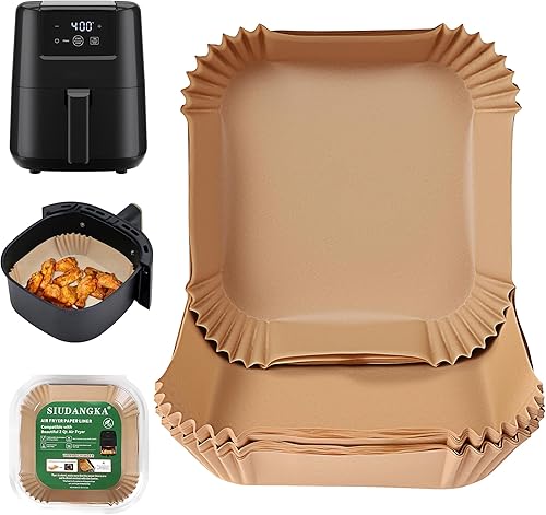 Papel pergamino para freidora de aire Chefman de 2 cuartos de galón, 120 forros para freidora de aire