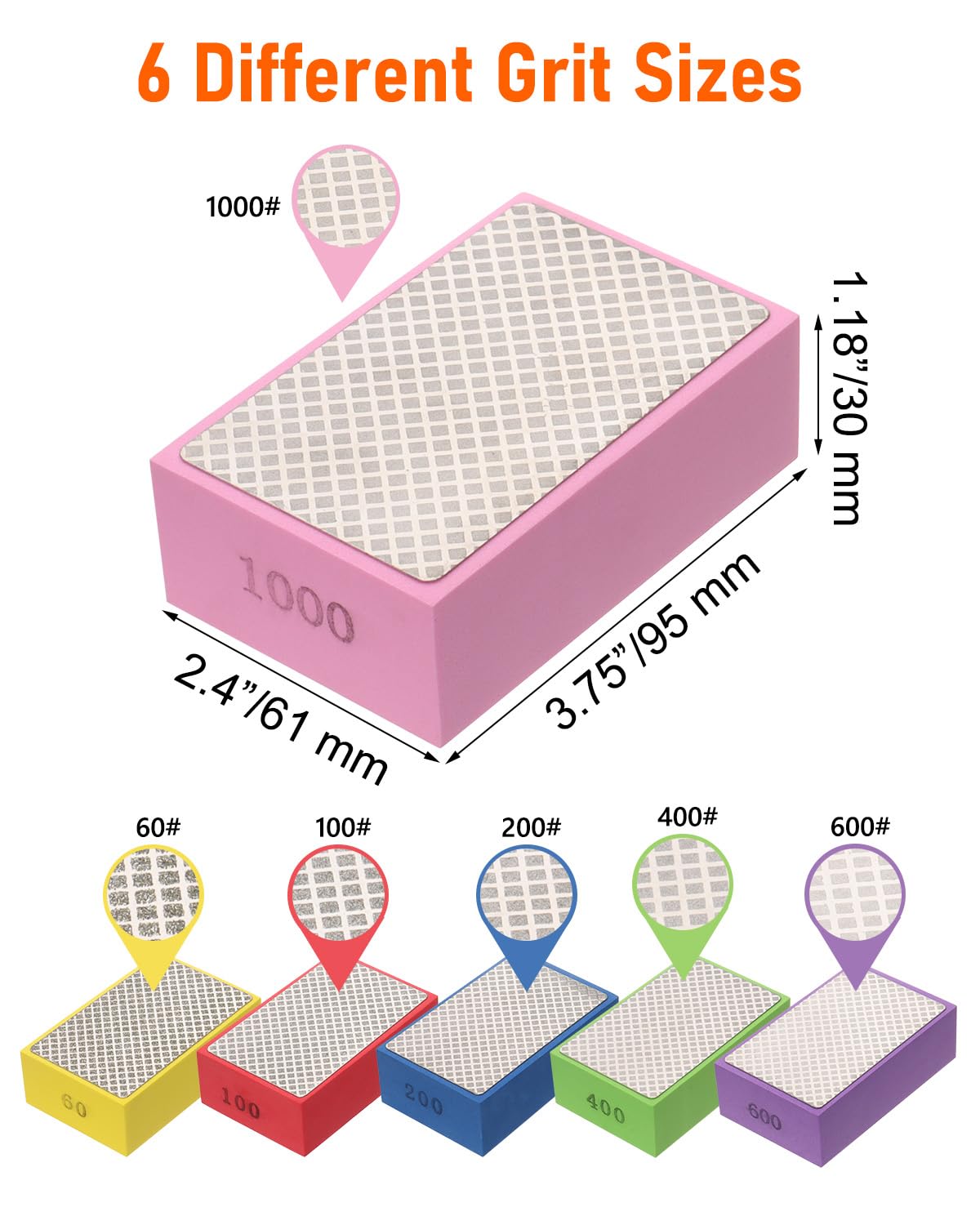Diamond Polishing Pads - 6 Pack Grit Set -4