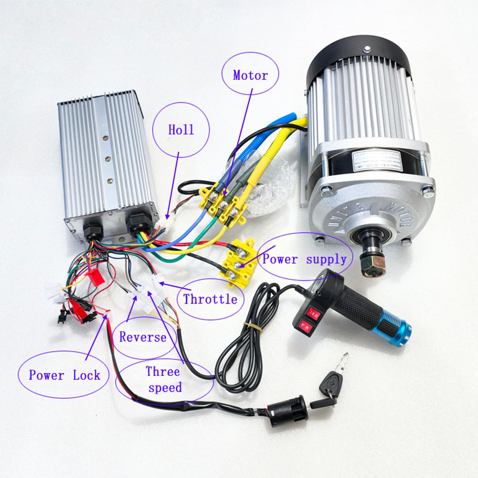 DC Motor Kit 60V 1500W 595RPM 27.5Nm für Go Kart Roller E-Bike