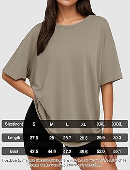 Siimcuzy 4 Pack Oversized Tshirts for Women, Loose Fit Crew Neck