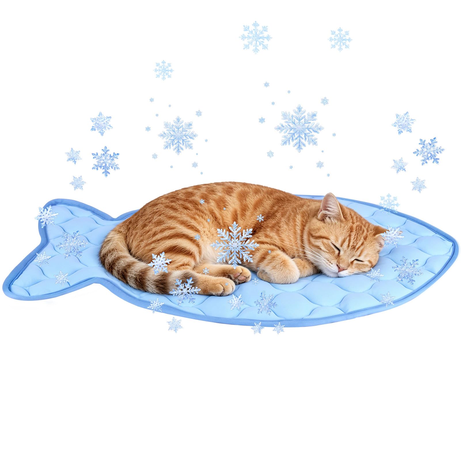 SZEE Cat Cooling Mat, Fish-Shaped, 27 x 18 inches