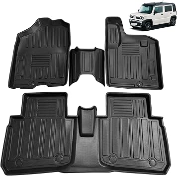 Compatible with Suzuki New Hustler MR52S MR92S Models Floor Mats 3D Car Mats Hustler January 2020 onwards Floor Mats 3D Car Mats TPE Material Stain-Resistant Anti-Friction Antibacterial Effect
