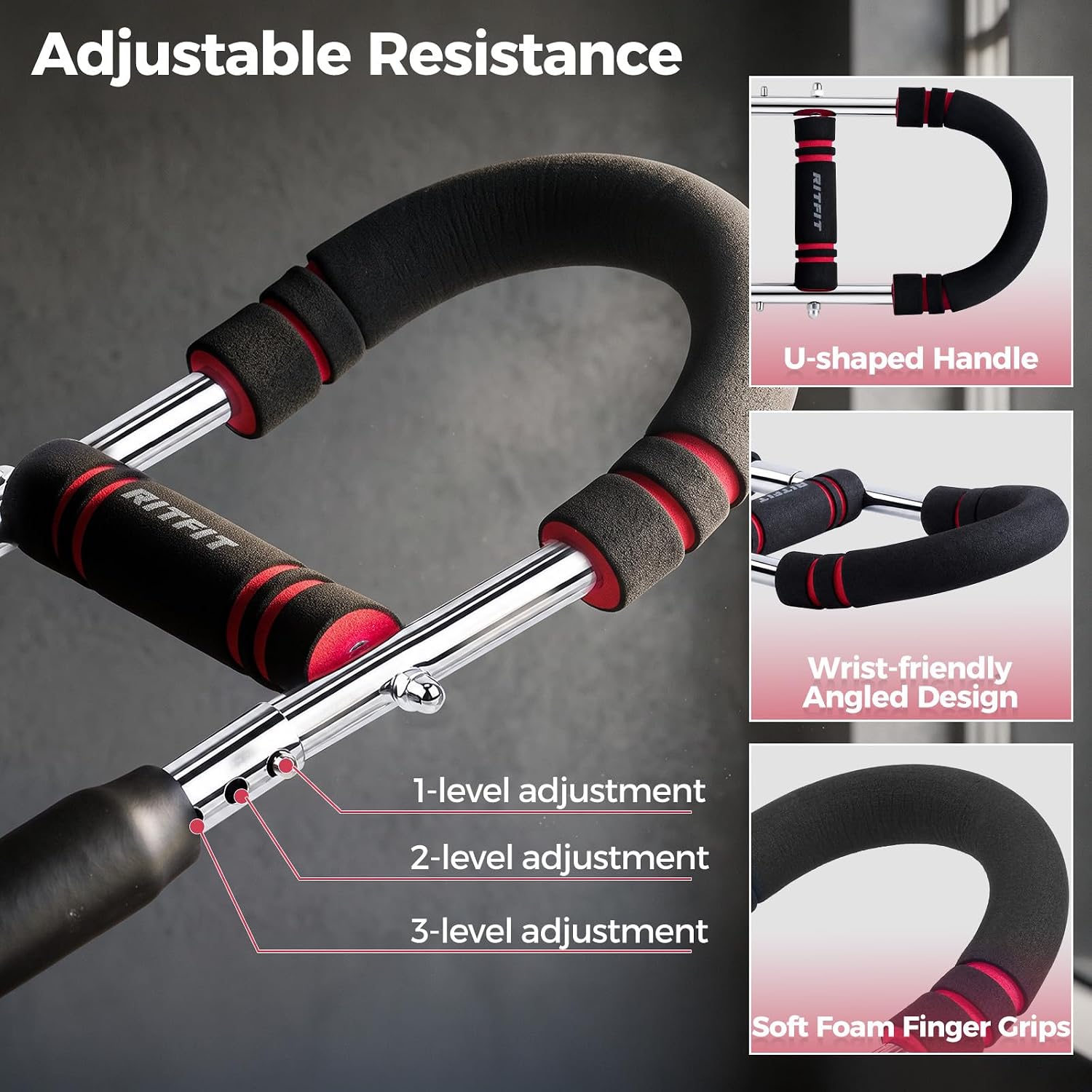 RitFit Twister Arm Trainer, Adjustable Resistance Chest Workout Equipment for Men & Women, Chest & Arm Exerciser, Home Gym Strength Trainer for Arm, Chest & Shoulder Muscle Building