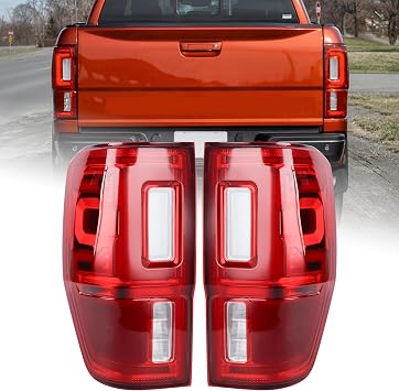 A Pair W/Blind Spot LED Tail Light Fit for 2019-2023 Ford Ranger XL/XLT/LARIAT Rear Lamp Assembly W/O Module Left Driver and Right Passenger Side FO2800274 KB3Z-13404-G