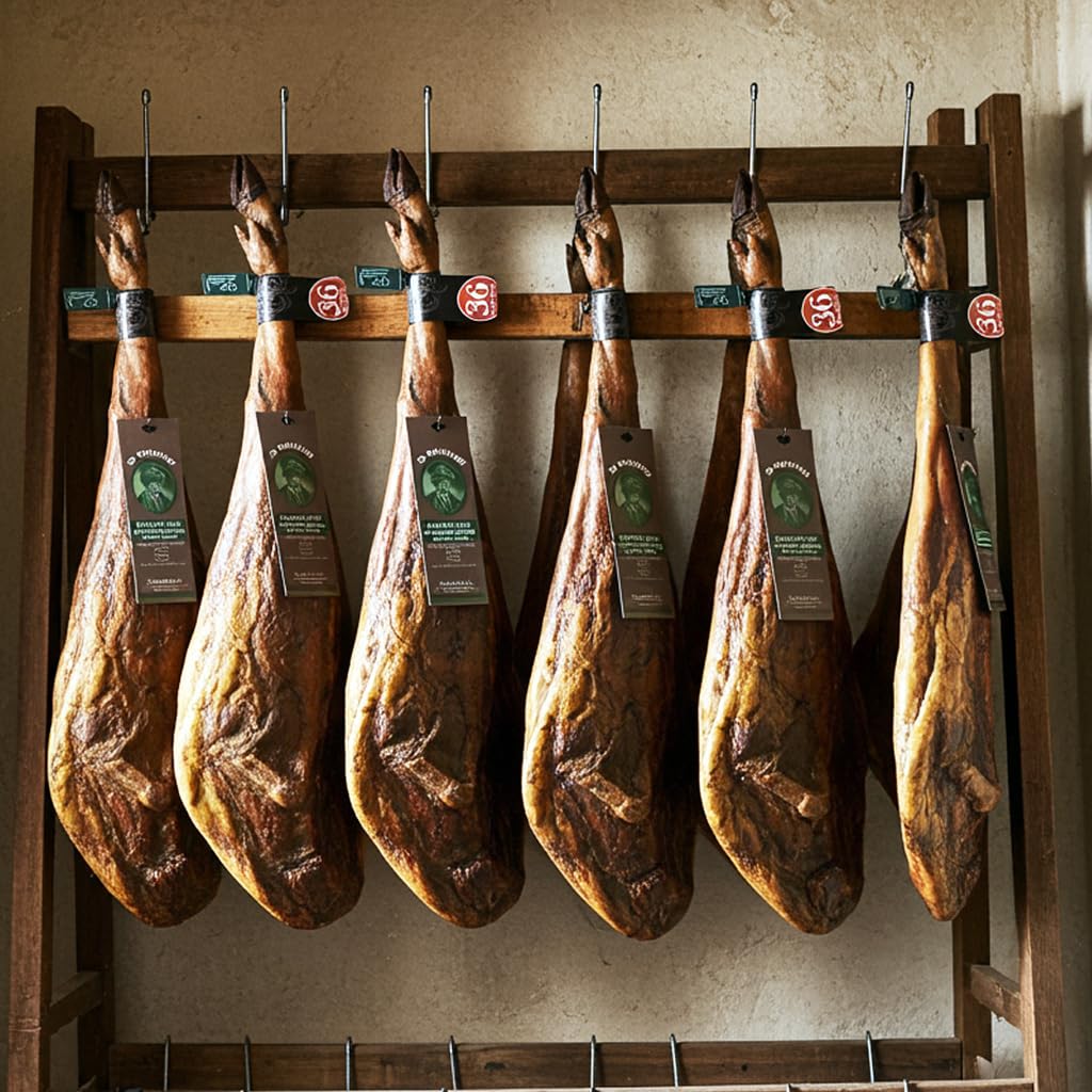 Jamón ibérico 7B PREMIUM | Jamón de Cebo 50% Raza Ibérica Pata Negra Ibérico español con 36 Meses de Curado Natural