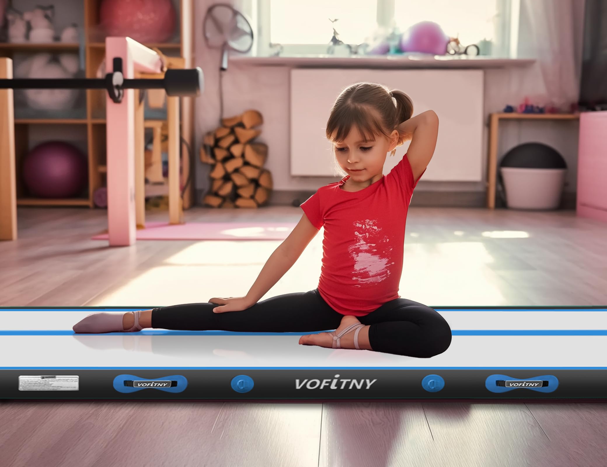 VOFiTNY Tappetino Ginnastica Artistica Di altezza Tappetino da Ginnastica Gonfiabile multiuso robusto, per casa/palestra Air Tumbling Track