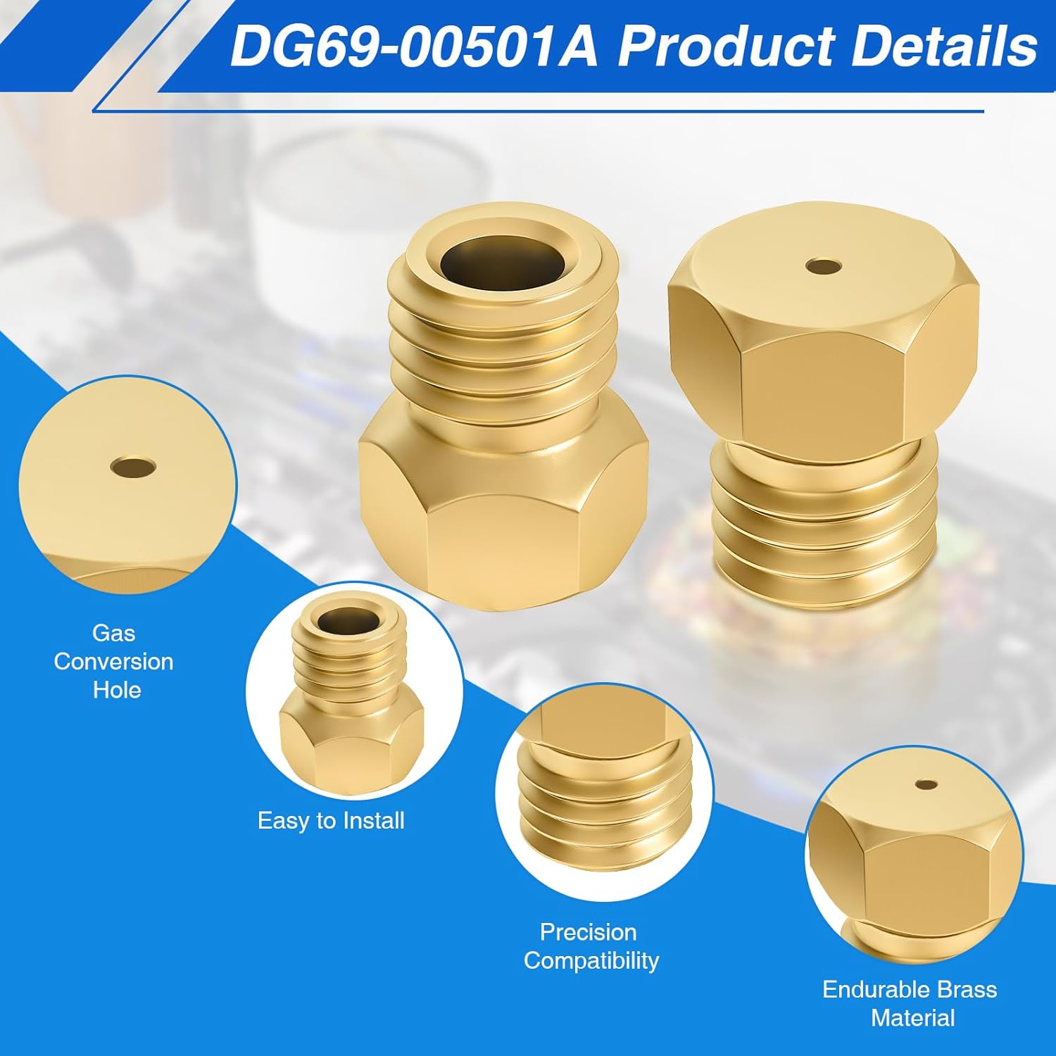 7PCS Orifices DG69-00501A for Samsung Gas Range LP Conversion Kit with Installations and Tool，Compatible with DG96-00859A