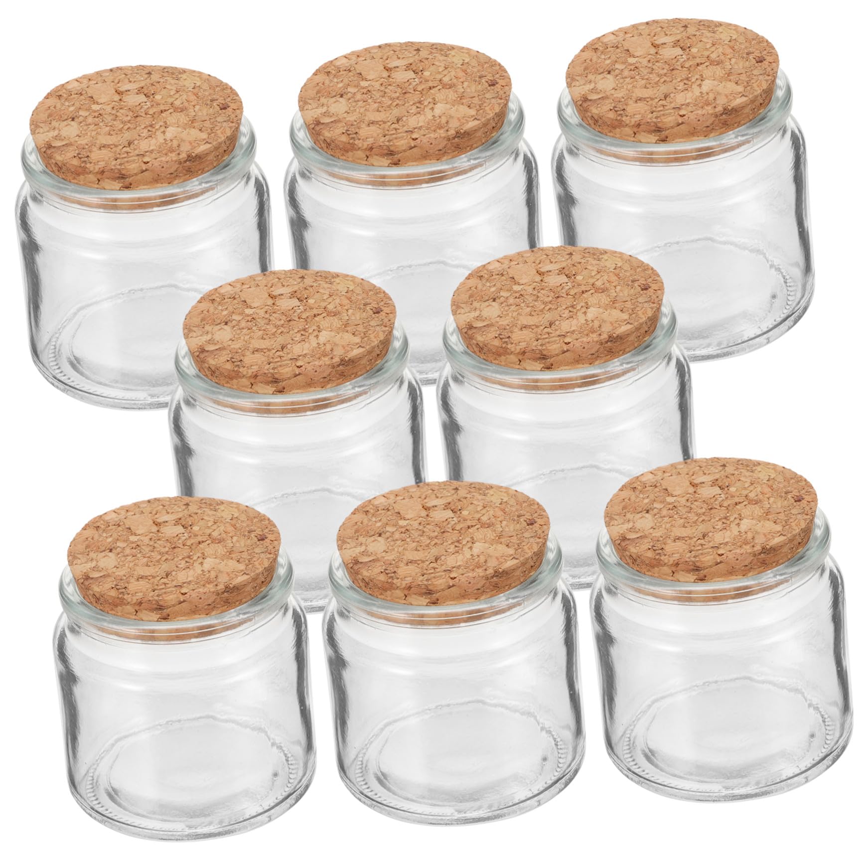 Gatuida 8 Stück Kerzendosen aus Glas mit Holzdeckel Vielseitige Durchsichtige Kerzenhalter für Haushalts und Schlafzimmerdekoration zur Aufbewahrung und Kerzenherstellung