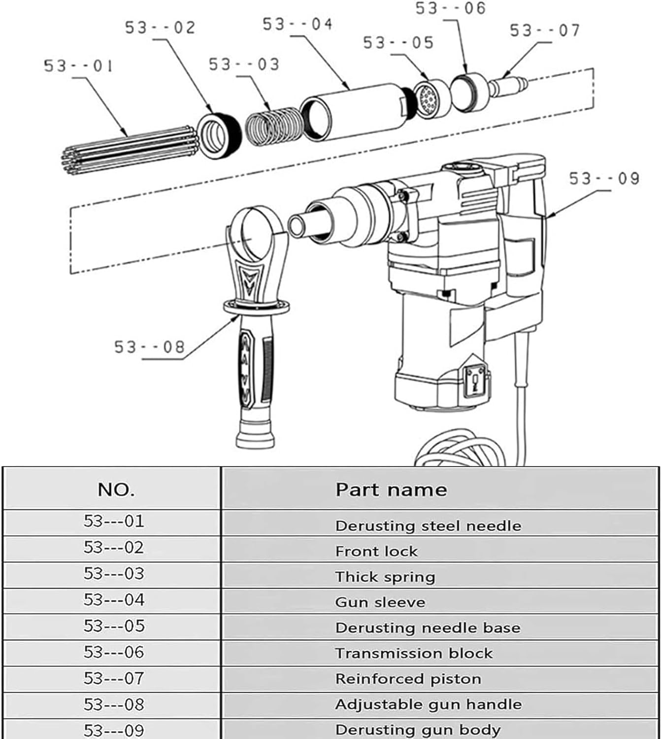 1100W Needle Derusting Rust Machine,Hand-Held Electric Needle Scaler for Remove Coatings, Rust, Weld Spatter and Other Deposited Materials,220V