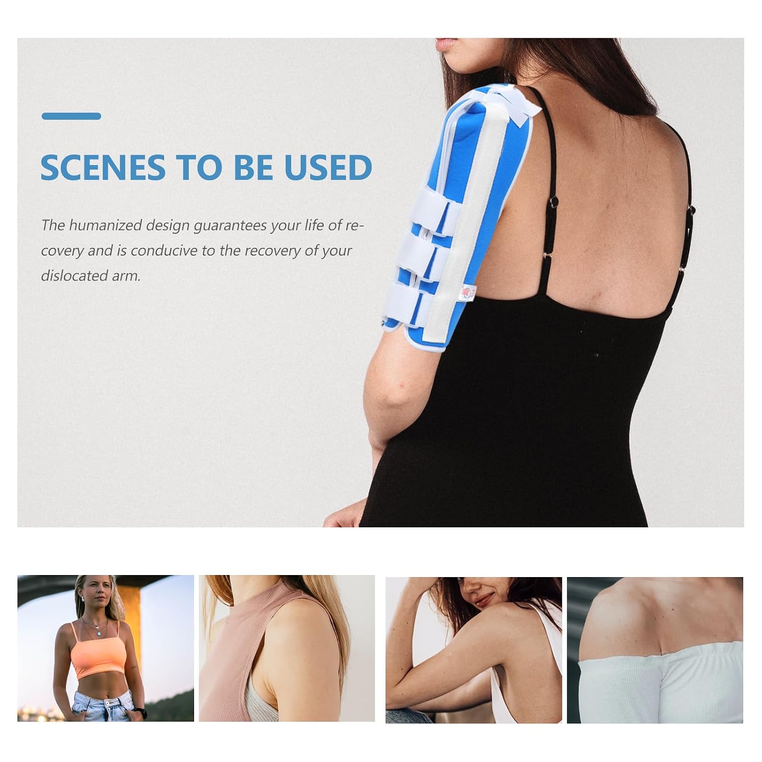 TOYANDONA Humeral Fixation Belt Shoulder Fixation Brace for Rehabilitation with Steel Plate Support Shoulder Immobilizer for Dislocation and Size S