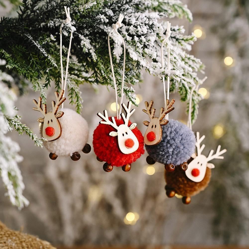 DeKulture Décoration de sapin de Noël en feutre de laine faite à la main à suspendre – Respectueux de l'environnement – Décoration de Noël feutrée à l'aiguille, décoration de vacances pour la