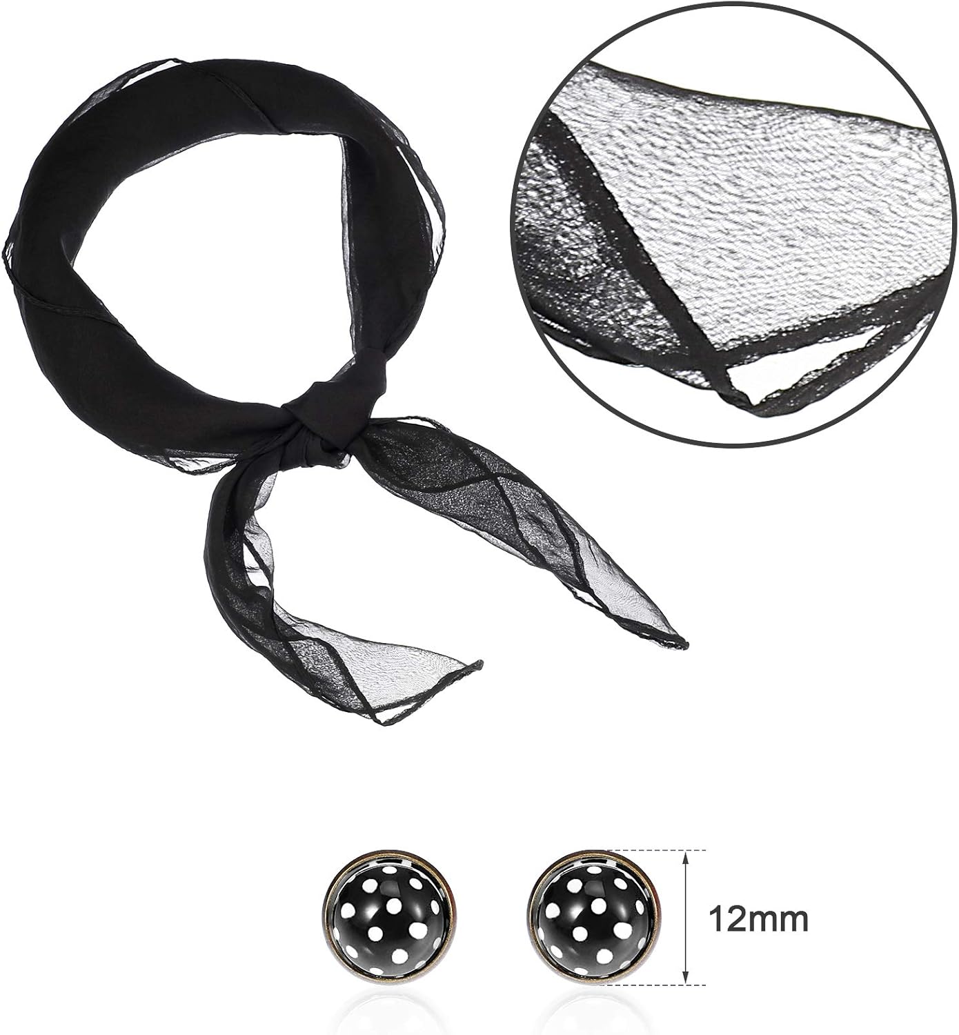 Miniatura 3 de Bufanda de disfraz de los años 50 con diseño de lunares, diadema de ojo de gato, cintura, as the pictures shown