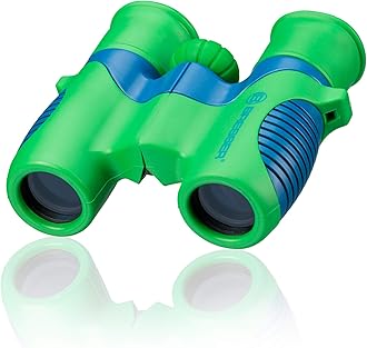 Bresser Junior Children's Binoculars 6 x 21 for Children with Medium Drive Focusing and Robust Rubber-Coated Binoculars Body Including Belt Bag and Carry Strap
