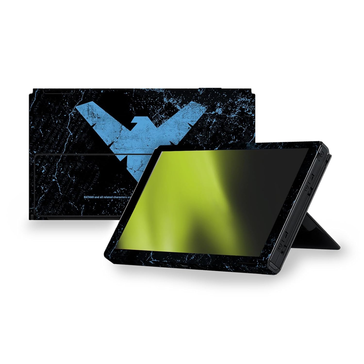 Head Case Designs Officially Licensed Batman DC Comics Nightwing Logos And Comic Book Vinyl Sticker Gaming Skin Decal Cover Compatible With Nintendo Switch OLED Bundle